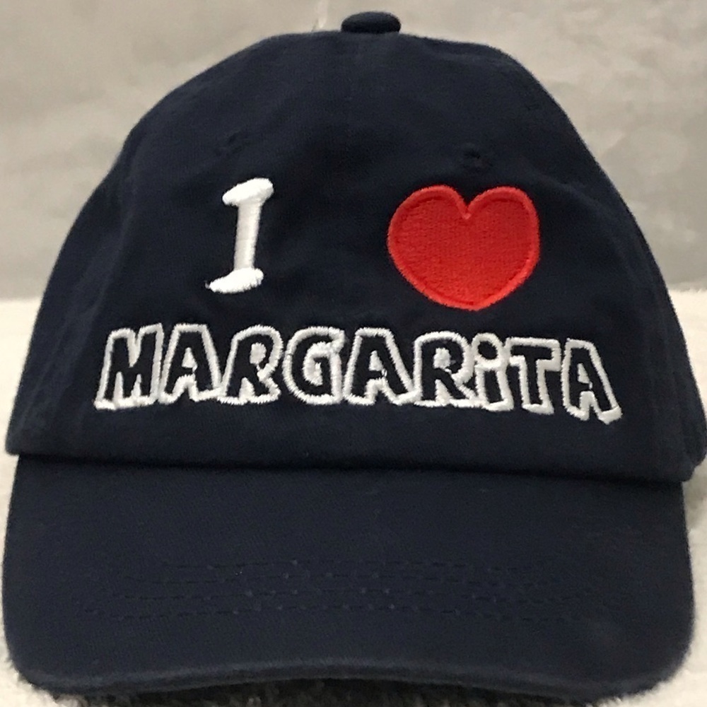 I (LUV) MARGARITA Adjustable XS-S RWB Navy Blue Travel Beach Baseball Cap